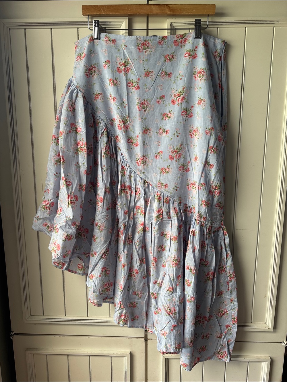 Light Blue Floral Tiered skirt